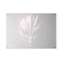 Load image into Gallery viewer, Glitch Art Glass Cutting Board