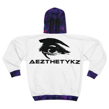 Load image into Gallery viewer, ICU Hoodie: AEZTHETYKZ Printed Kangaroo Zipped Fleece Jacket