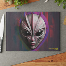 Load image into Gallery viewer, Glitch Art Glass Cutting Board