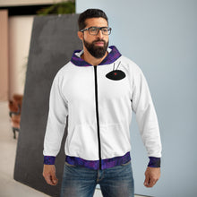 Load image into Gallery viewer, ICU Hoodie: AEZTHETYKZ Printed Kangaroo Zipped Fleece Jacket