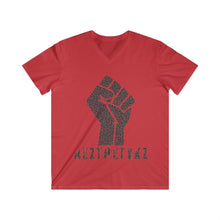 Load image into Gallery viewer, AEZTHETYKZ -Fist: Graphic Print Classic V-Neck Tee Shirt