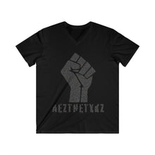 Load image into Gallery viewer, AEZTHETYKZ -Fist: Graphic Print Classic V-Neck Tee Shirt
