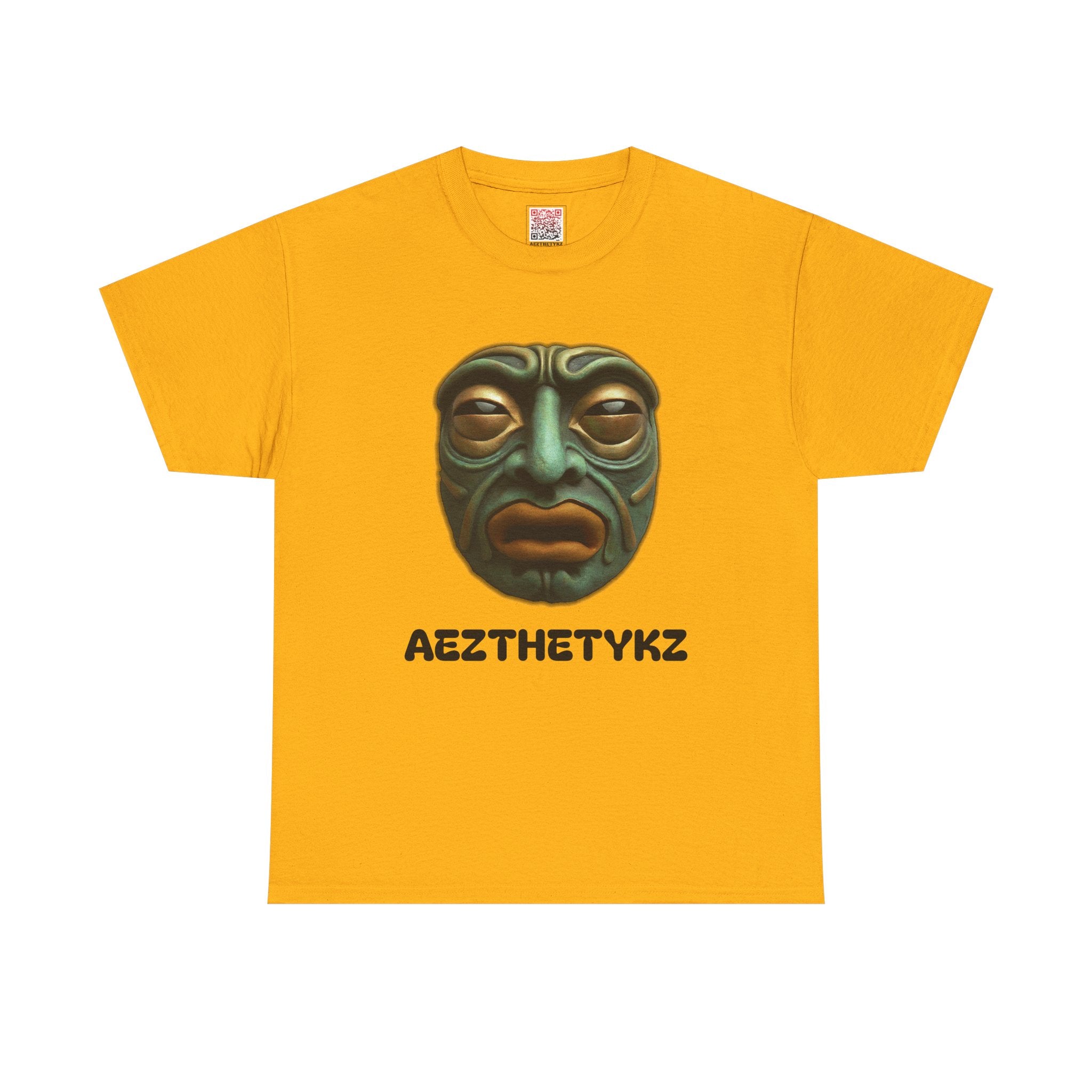 Amphibian Mask: Graphic Print Cotton Tee-Shirt