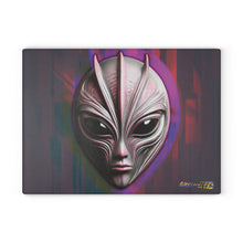 Load image into Gallery viewer, Glitch Art Glass Cutting Board
