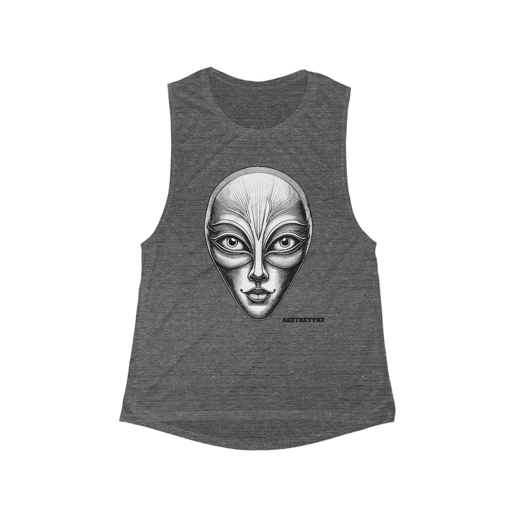 Mask Graphic Print: Women's Scoop Tank Top