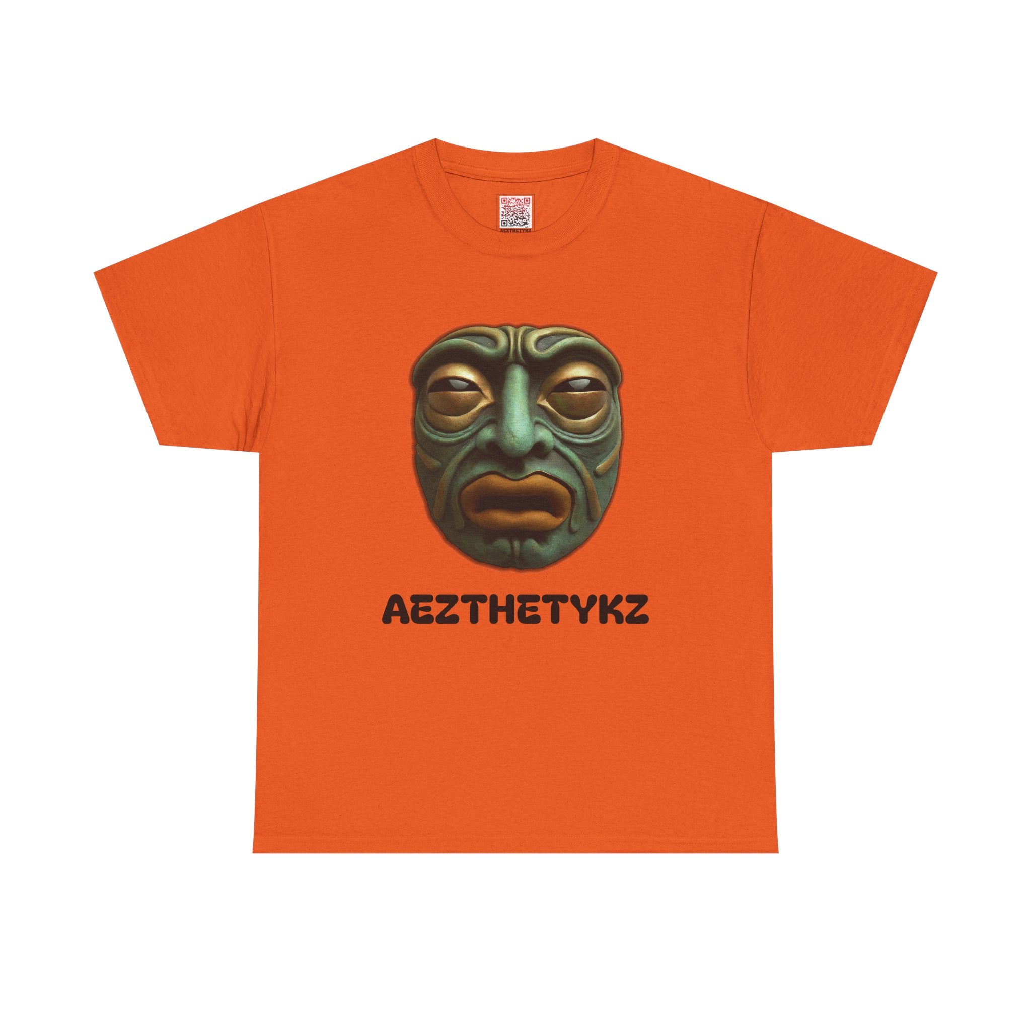 Amphibian Mask: Graphic Print Cotton Tee-Shirt