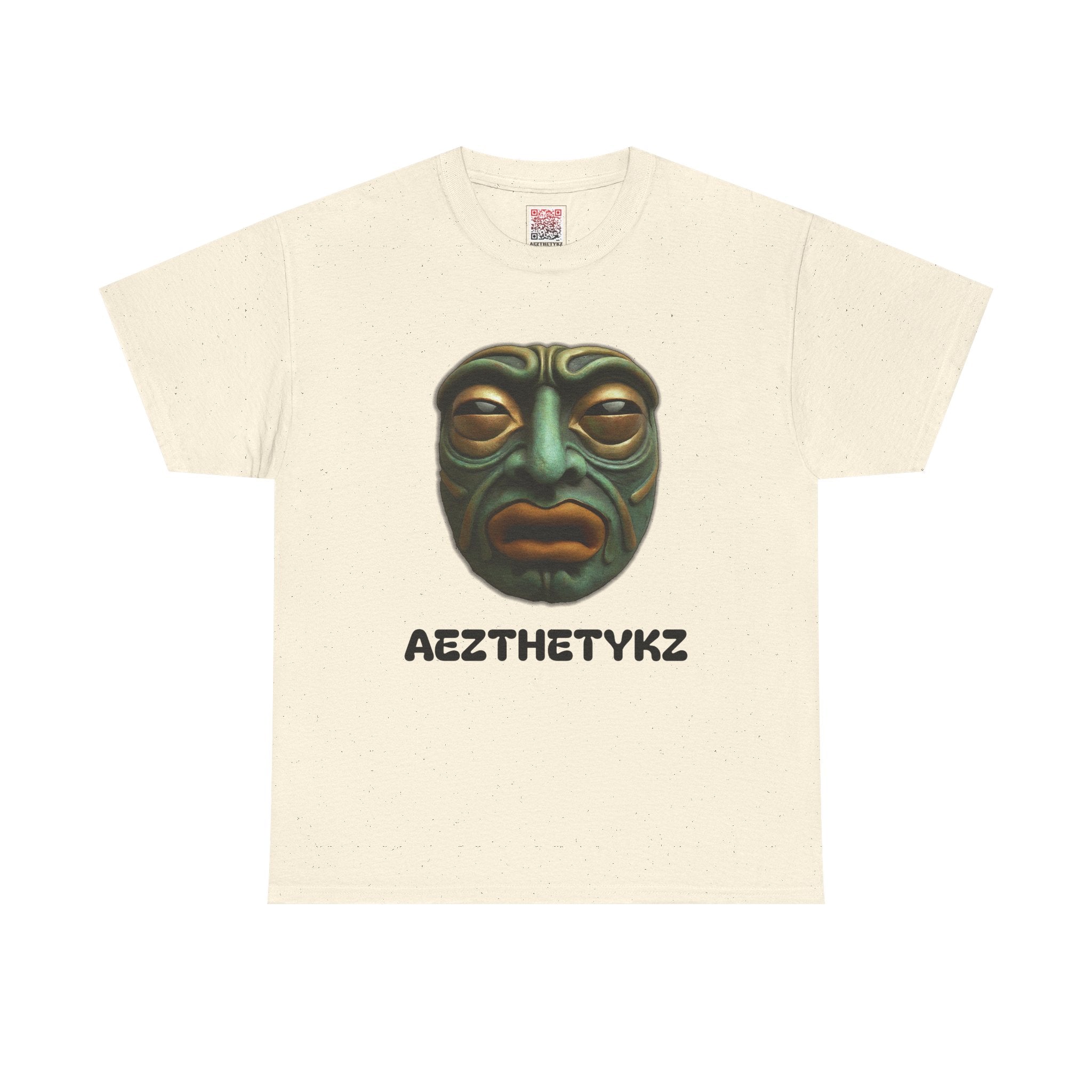 Amphibian Mask: Graphic Print Cotton Tee-Shirt