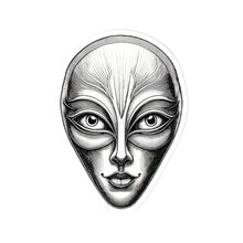 Load image into Gallery viewer, Etched Alien Face Sticker — Decal
