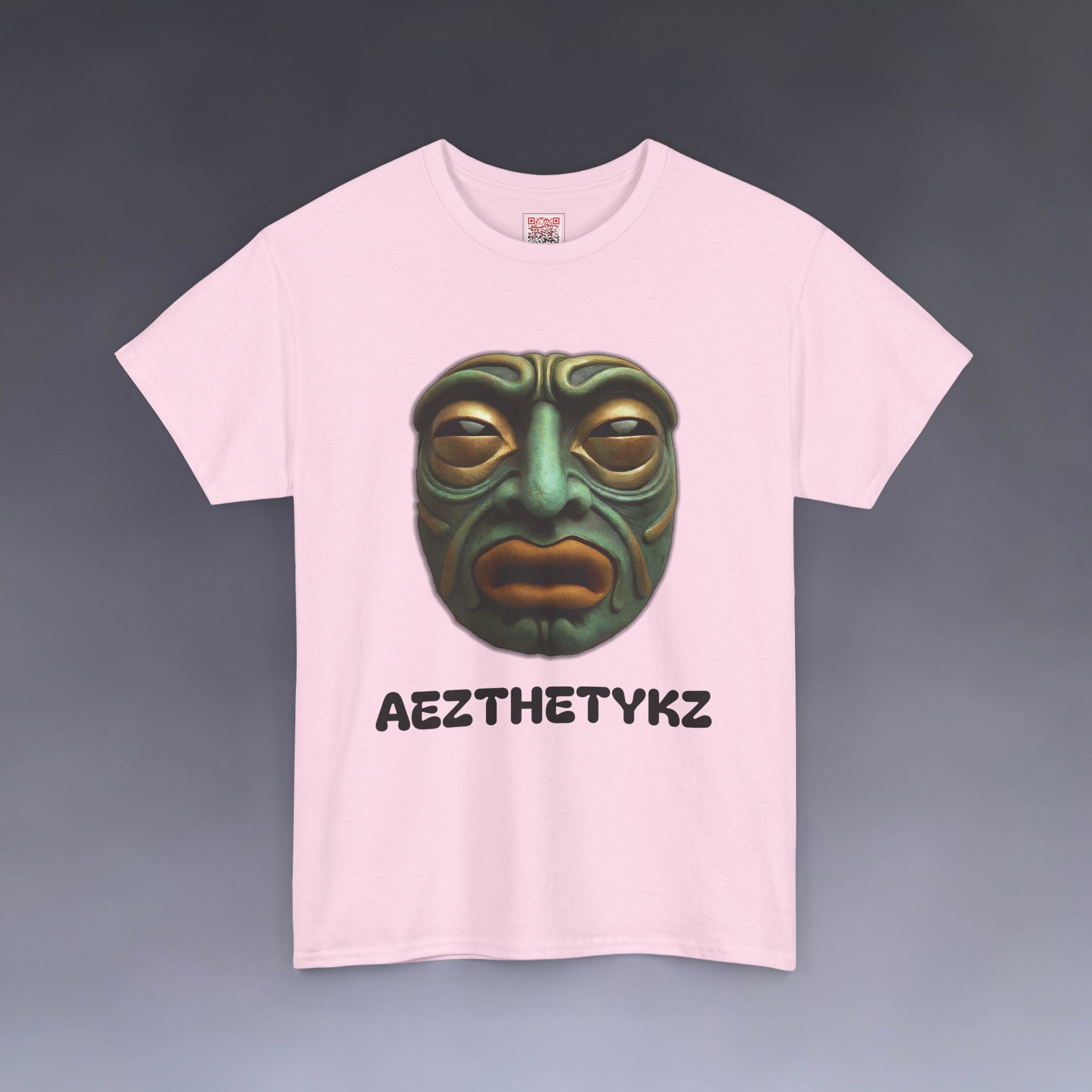 Amphibian Mask: Graphic Print Cotton Tee-Shirt
