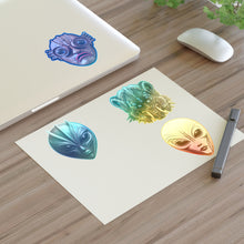 Load image into Gallery viewer, Alien Mask Sticker Sheet — Sci‑Fi Creature Vinyl Stickers (4-Pack)
