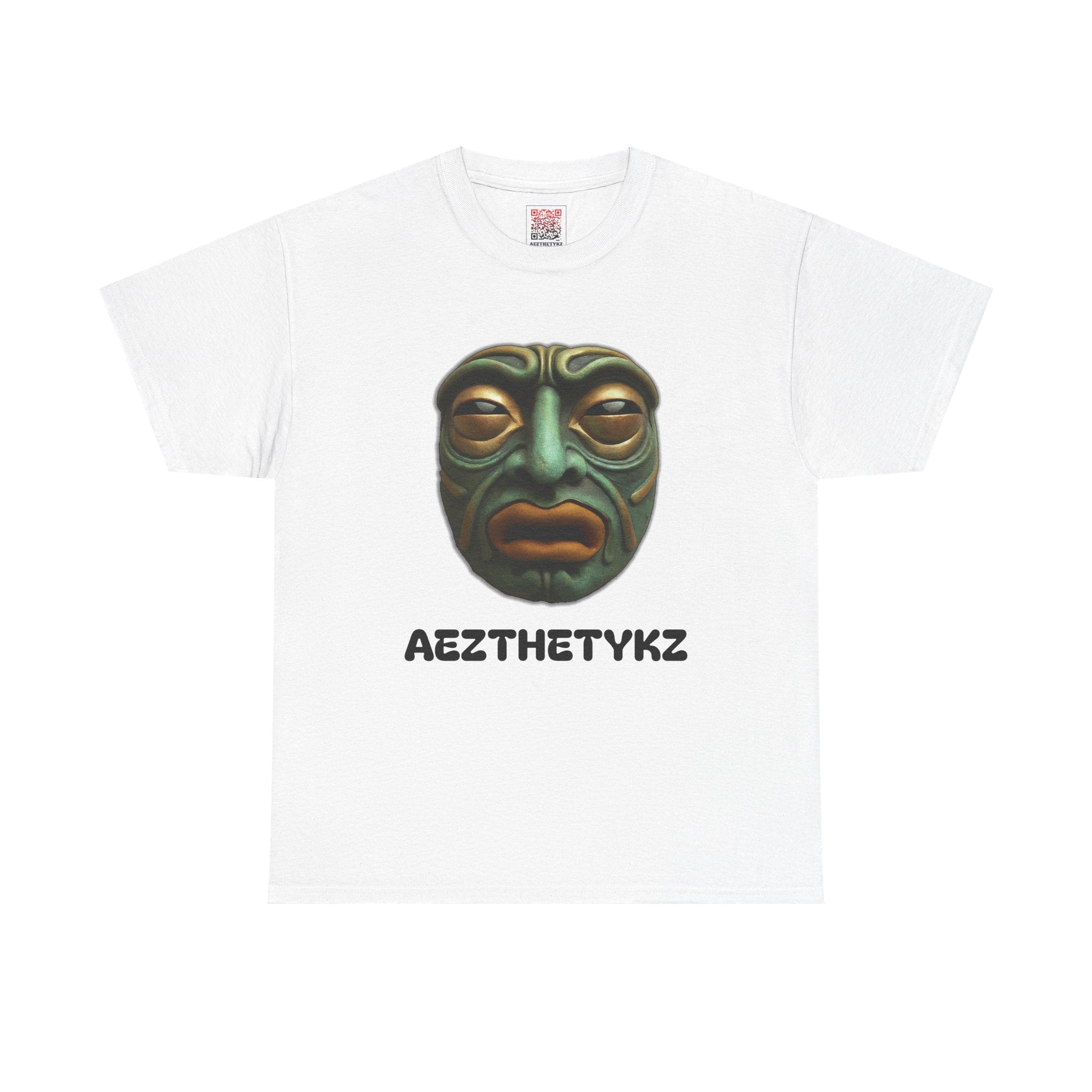 Amphibian Mask: Graphic Print Cotton Tee-Shirt