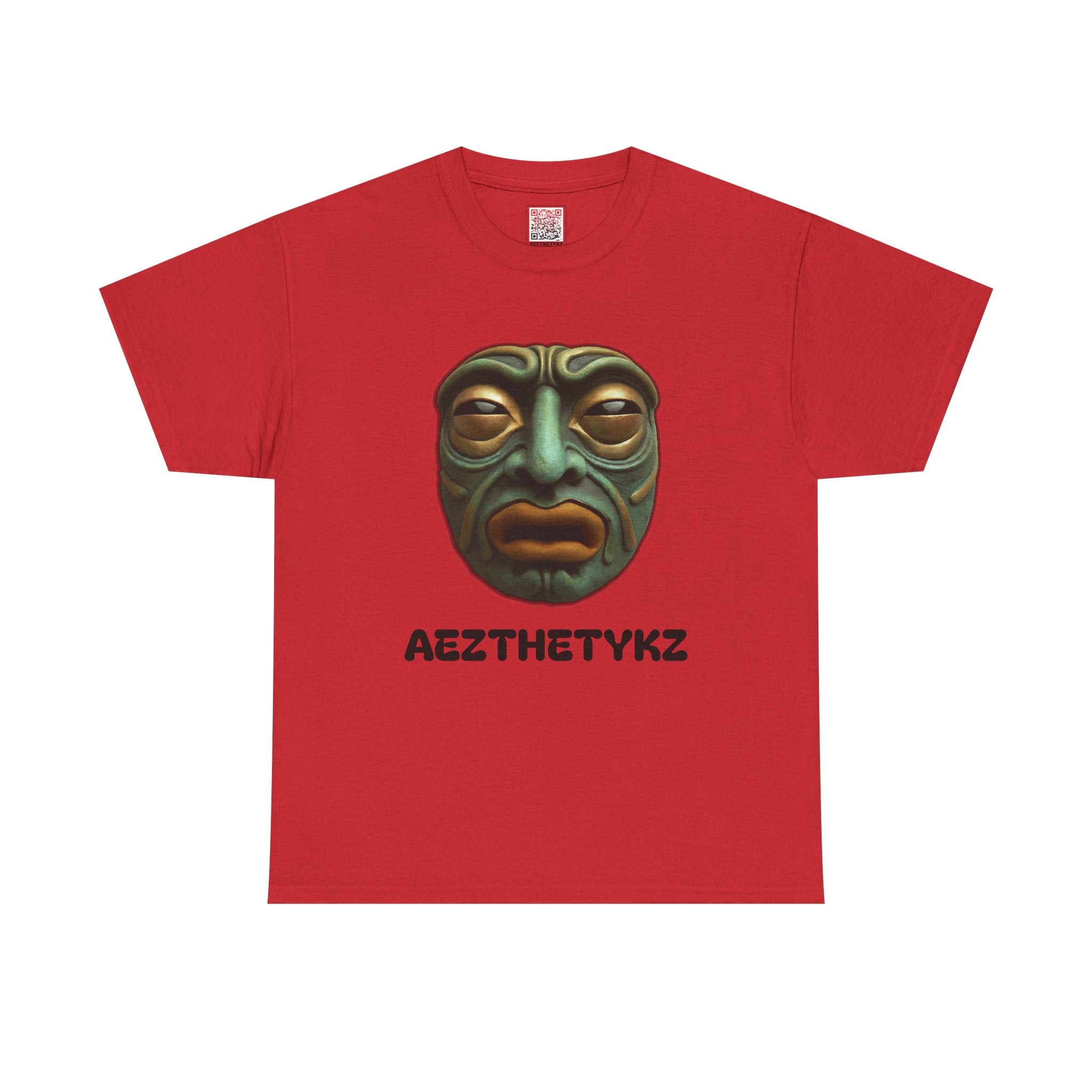 Amphibian Mask: Graphic Print Cotton Tee-Shirt
