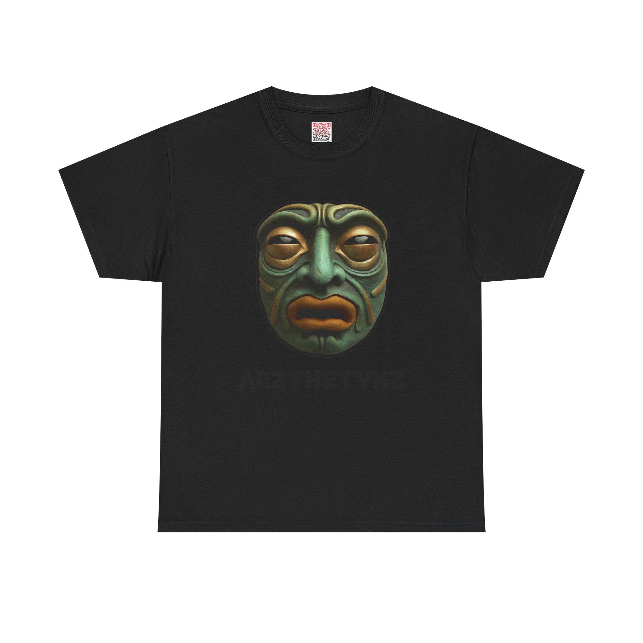 Amphibian Mask: Graphic Print Cotton Tee-Shirt