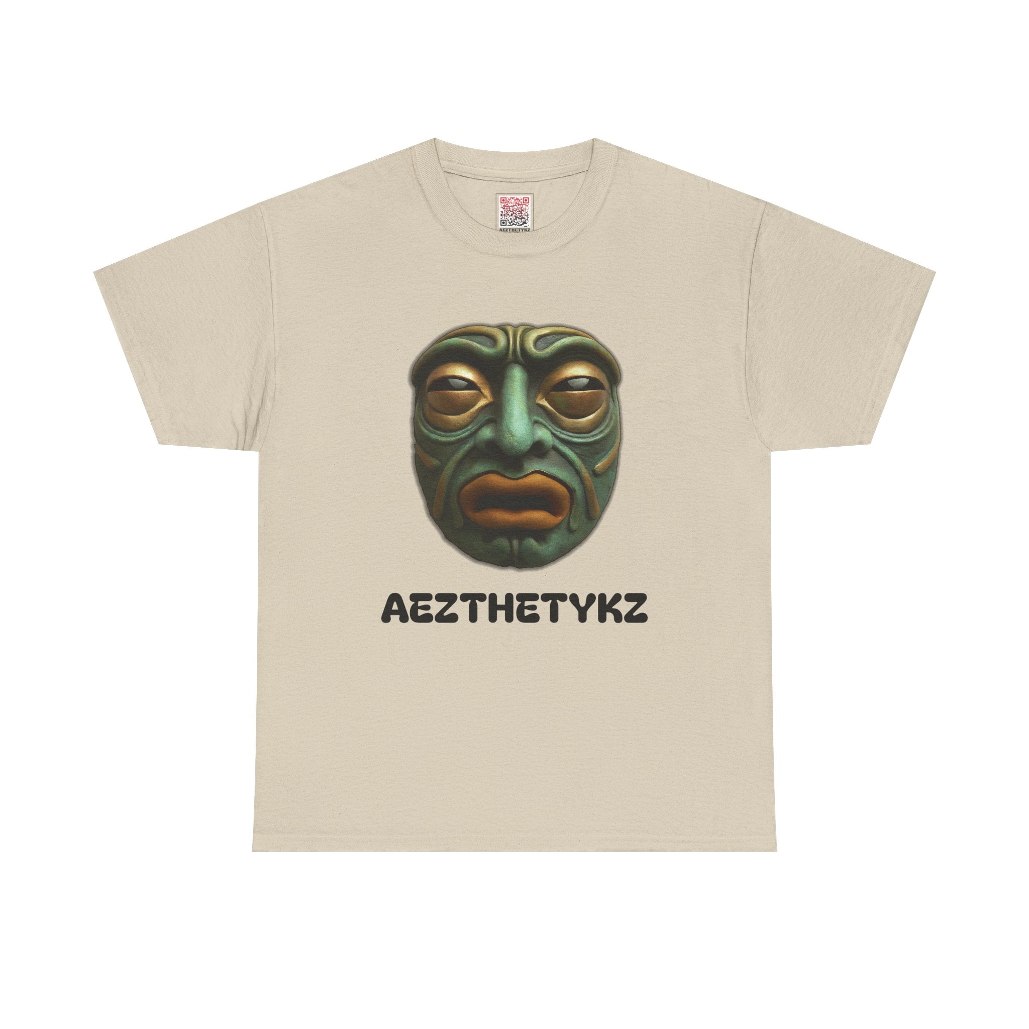Amphibian Mask: Graphic Print Cotton Tee-Shirt