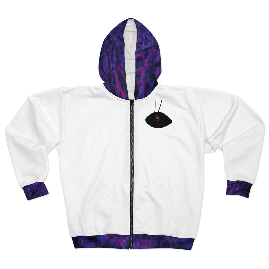 ICU Hoodie: AEZTHETYKZ Printed Kangaroo Zipped Fleece Jacket
