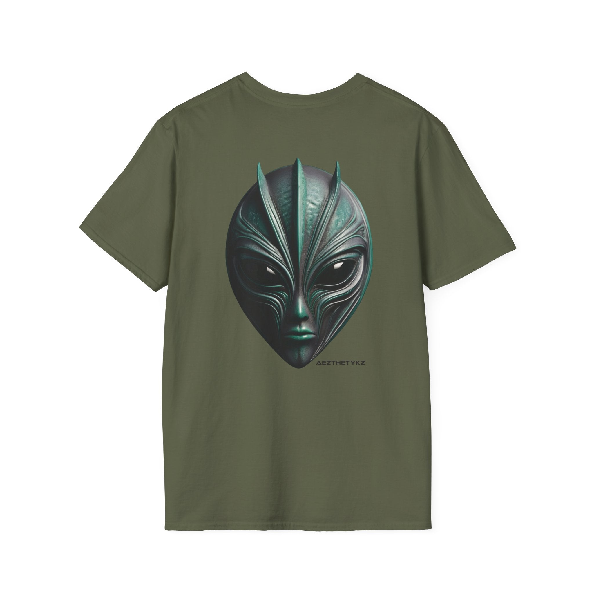 AEZTHETYKZ-Alien Mask: Graphic Print Tee Shirt