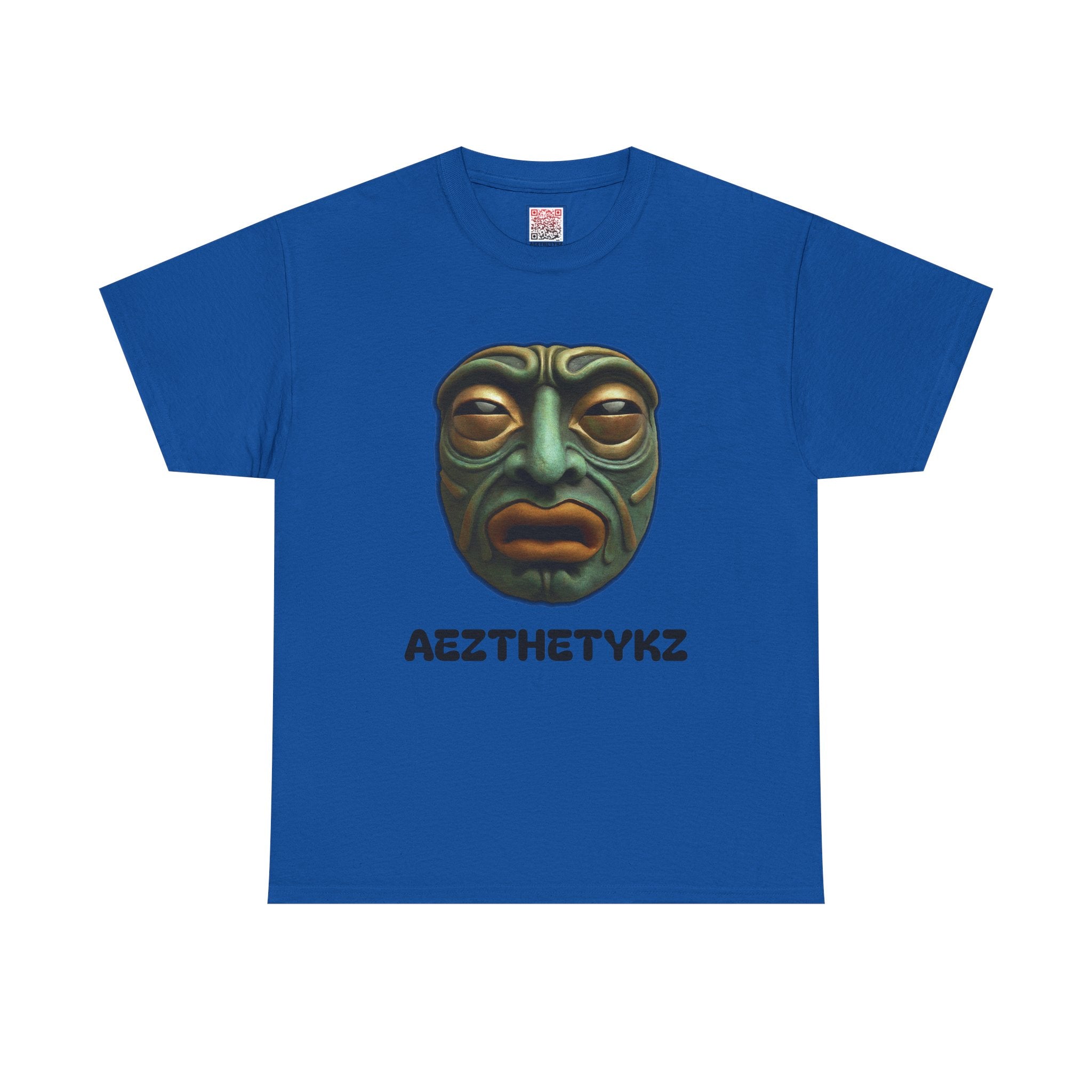 Amphibian Mask: Graphic Print Cotton Tee-Shirt