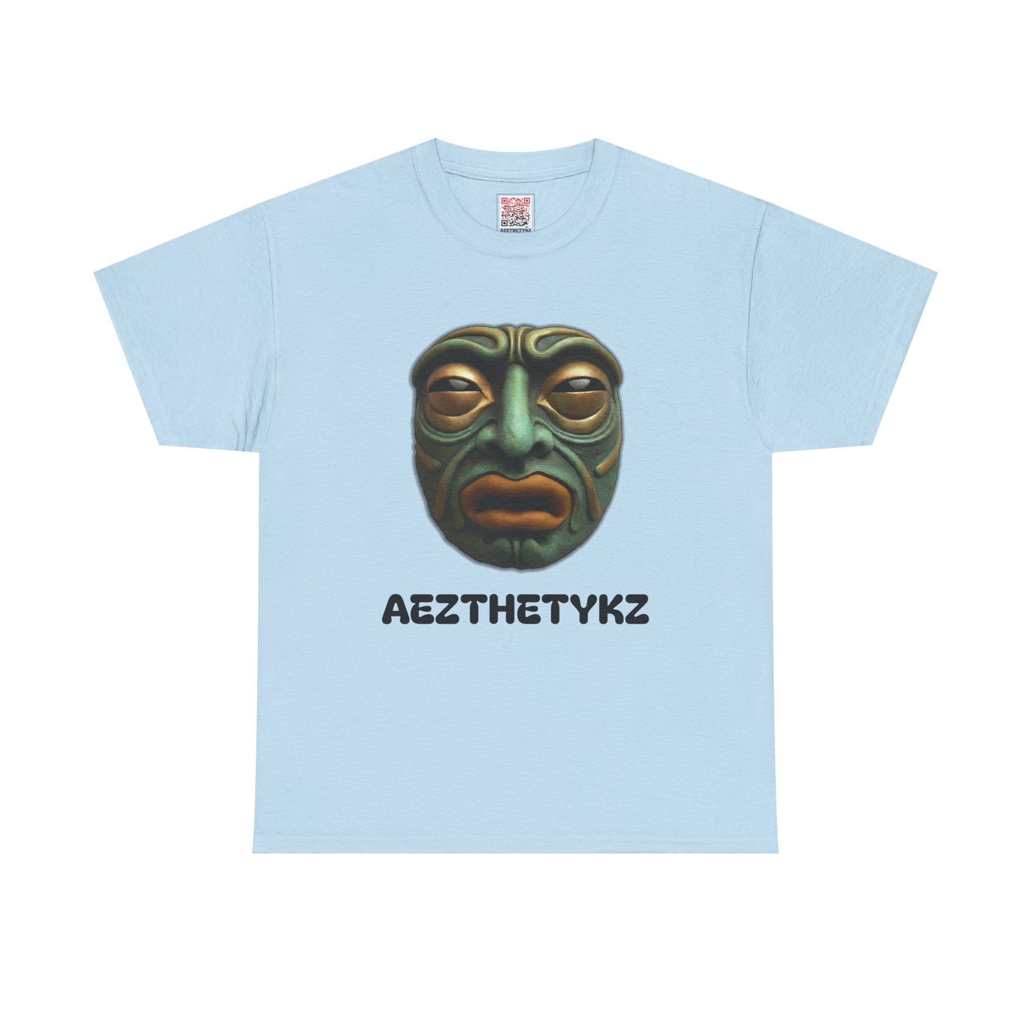 Amphibian Mask: Graphic Print Cotton Tee-Shirt