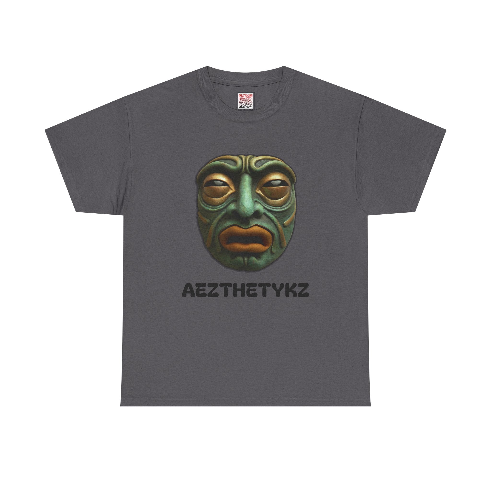 Amphibian Mask: Graphic Print Cotton Tee-Shirt