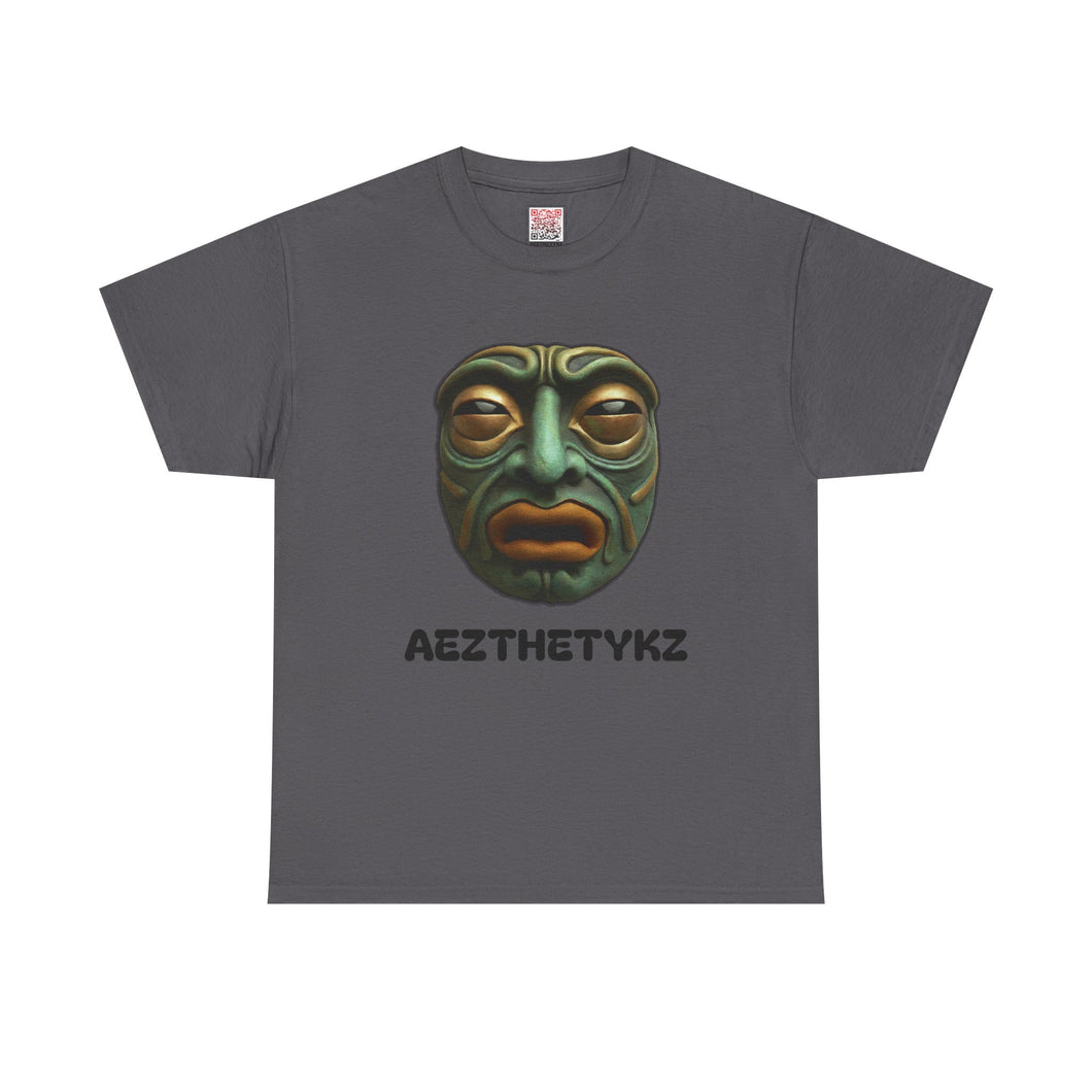 Amphibian Mask: Graphic Print Cotton Tee-Shirt