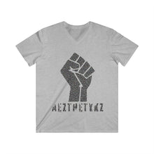 Load image into Gallery viewer, AEZTHETYKZ -Fist: Graphic Print Classic V-Neck Tee Shirt
