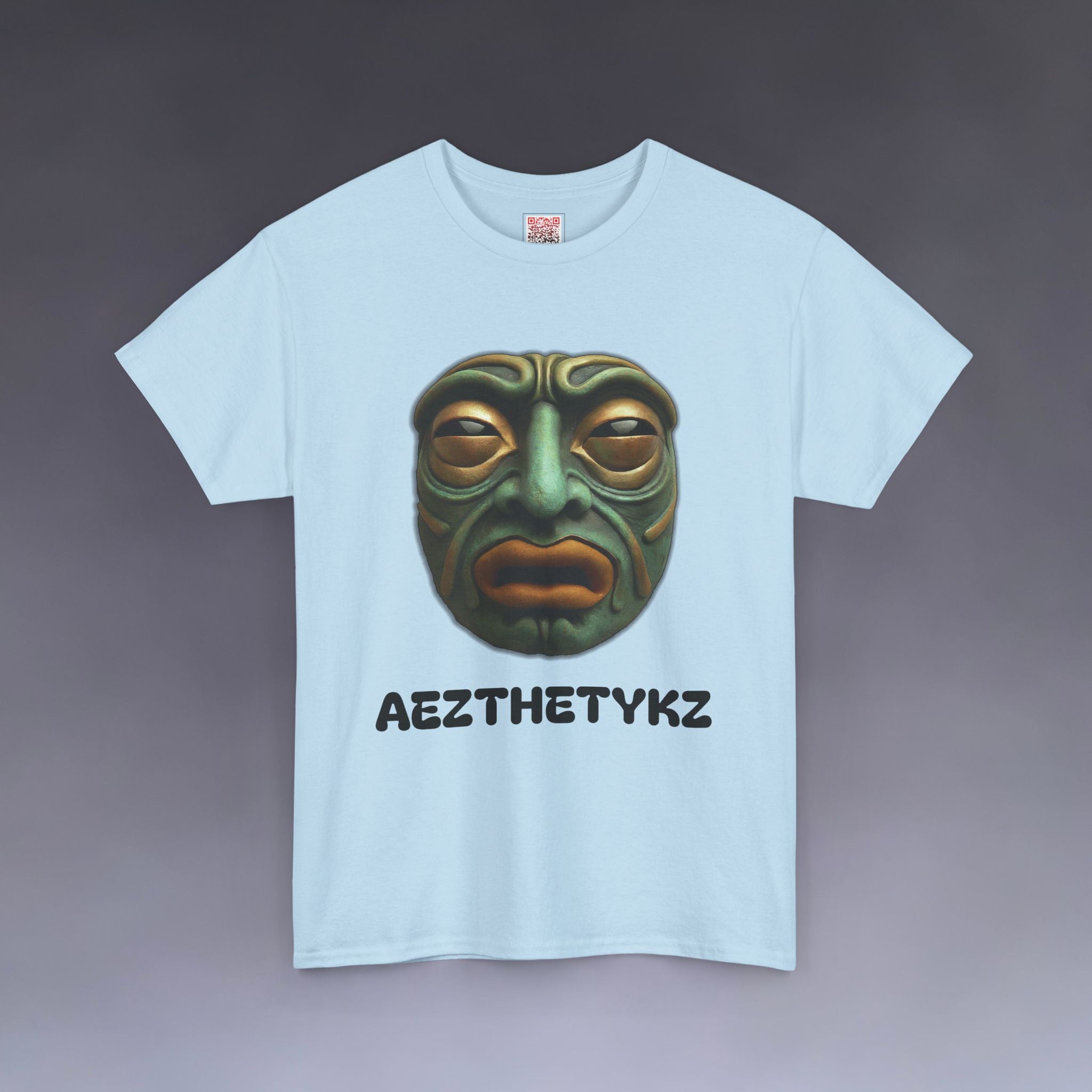 Amphibian Mask: Graphic Print Cotton Tee-Shirt