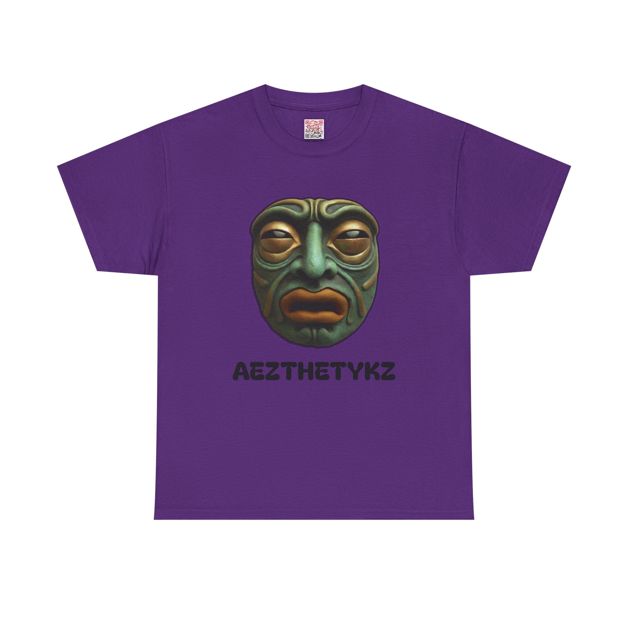 Amphibian Mask: Graphic Print Cotton Tee-Shirt
