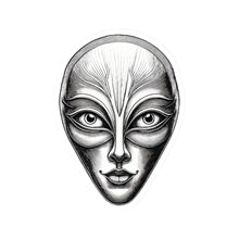 Load image into Gallery viewer, Etched Alien Face Sticker — Decal
